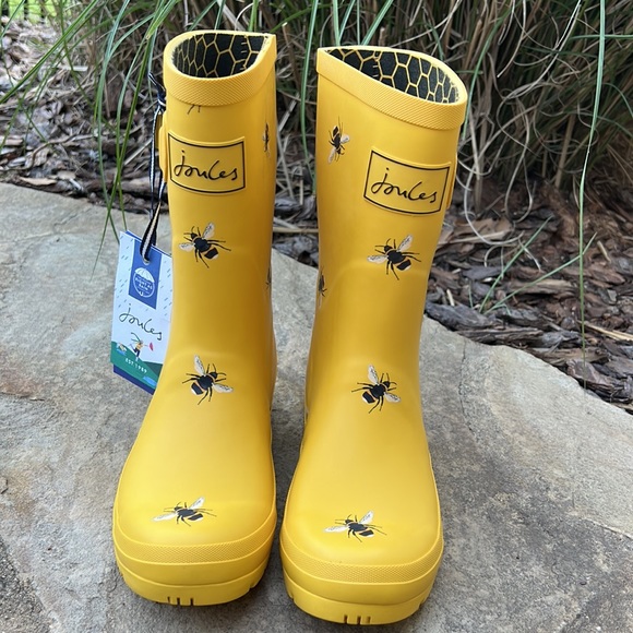 Joules Yellow Bee Molly Midi Rain Boots - Picture 5 of 13